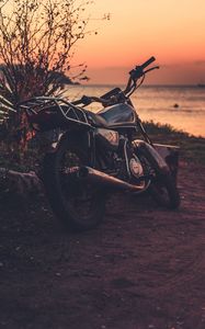 Preview wallpaper motorcycle, motor, rear view, sunset