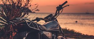 Preview wallpaper motorcycle, motor, rear view, sunset