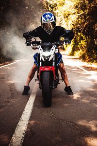 Preview wallpaper motorcycle, motorcyclist, bike, helmet