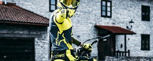 Preview wallpaper motorcycle, motorcyclist, bike, cross, helmet