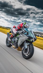 Preview wallpaper motorcycle, motorcyclist, bike, sports, speed, road