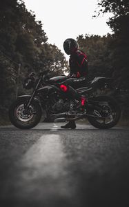 Preview wallpaper motorcycle, motorcyclist, bike, equipment, side view