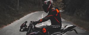 Preview wallpaper motorcycle, motorcyclist, bike, equipment, helmet