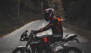 Preview wallpaper motorcycle, motorcyclist, bike, equipment, helmet