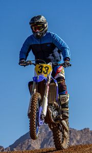 Preview wallpaper motorcycle, motorcyclist, bike, helmet, stunt