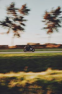 Preview wallpaper motorcycle, motorcyclist, bike, helmet, movement