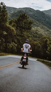 Preview wallpaper motorcycle, motorcyclist, bike, moto, road, ride