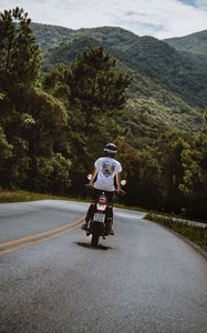 Preview wallpaper motorcycle, motorcyclist, bike, moto, road, ride