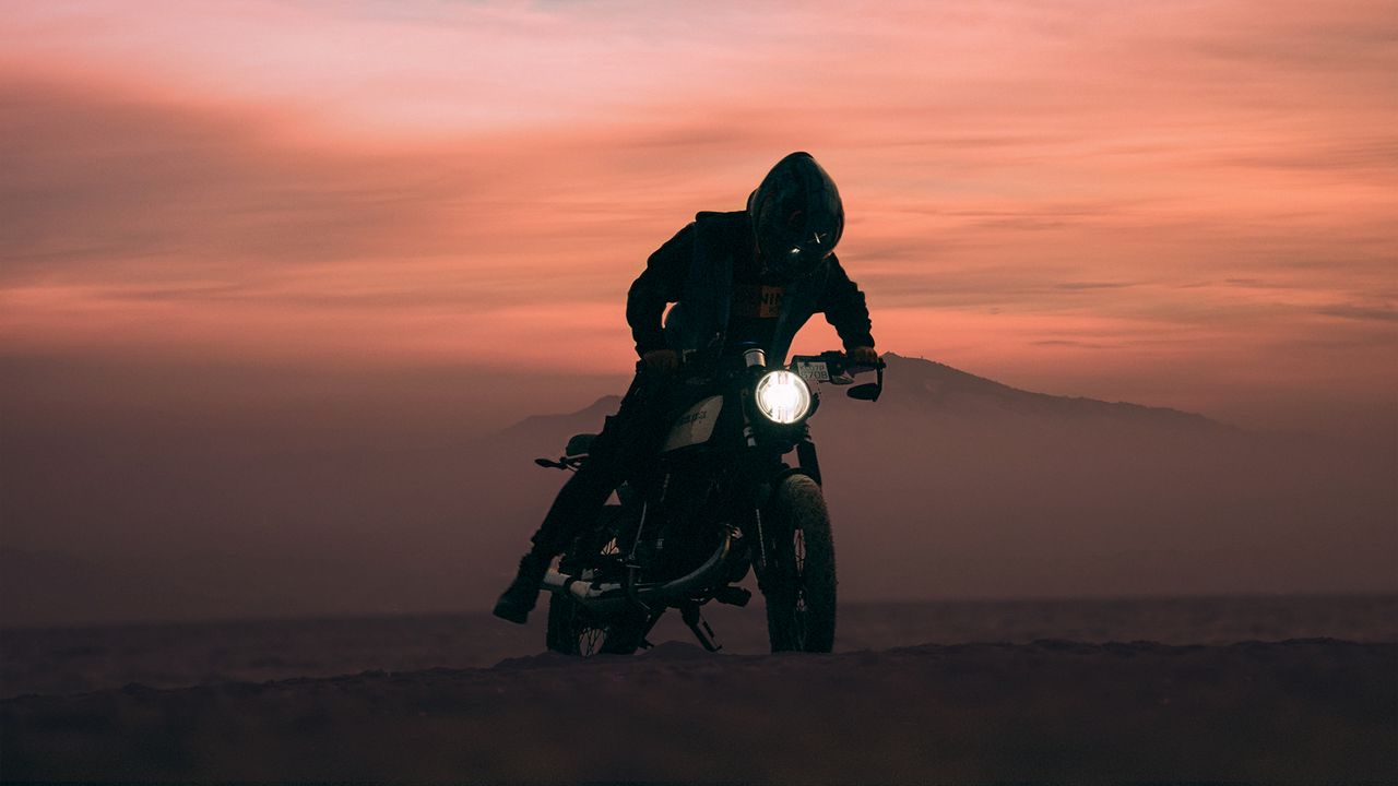 Wallpaper motorcycle, motorcyclist, bike, moto, dusk