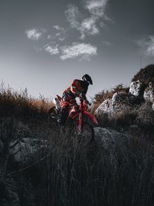 Preview wallpaper motorcycle, motorcyclist, cross, enduro, bike