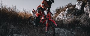 Preview wallpaper motorcycle, motorcyclist, cross, enduro, bike