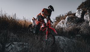 Preview wallpaper motorcycle, motorcyclist, cross, enduro, bike