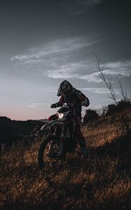 Preview wallpaper motorcycle, motorcyclist, cross, bike, helmet