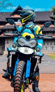 Preview wallpaper motorcycle, motorcyclist, helmet, equipment