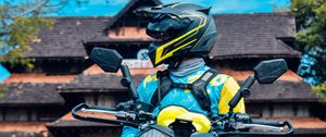 Preview wallpaper motorcycle, motorcyclist, helmet, equipment