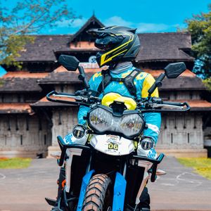 Preview wallpaper motorcycle, motorcyclist, helmet, equipment