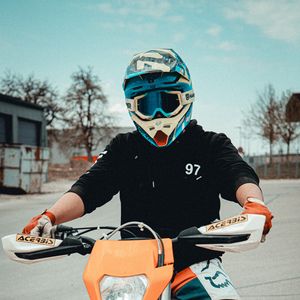 Preview wallpaper motorcycle, motorcyclist, helmet, glasses