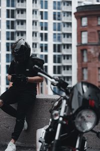 Preview wallpaper motorcycle, motorcyclist, helmet, bike, man