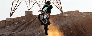 Preview wallpaper motorcycle, motorcyclist, jump, stunt, extreme