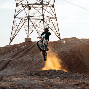 Preview wallpaper motorcycle, motorcyclist, jump, stunt, extreme
