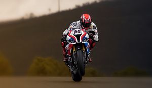 Preview wallpaper motorcycle, motorcyclist, racing, speed