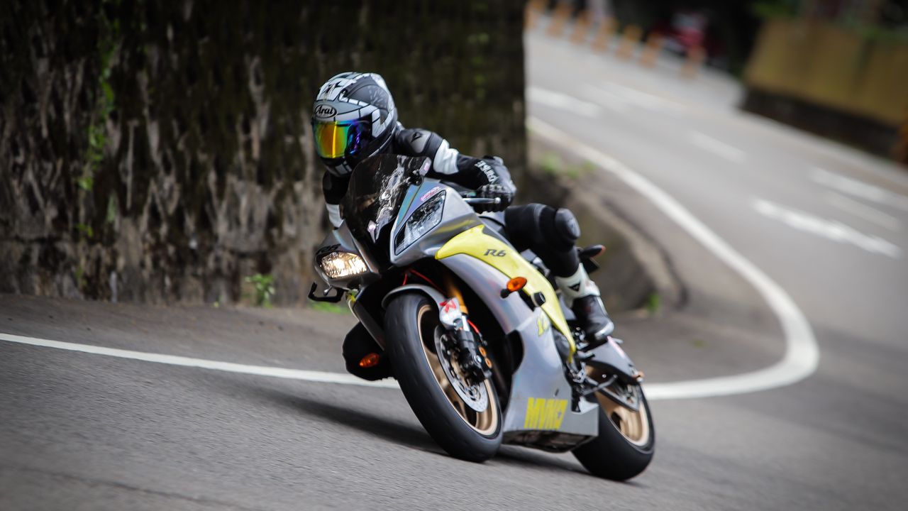 Wallpaper motorcycle, motorcyclist, racing, tilt