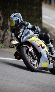 Preview wallpaper motorcycle, motorcyclist, racing, tilt