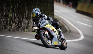 Preview wallpaper motorcycle, motorcyclist, racing, tilt