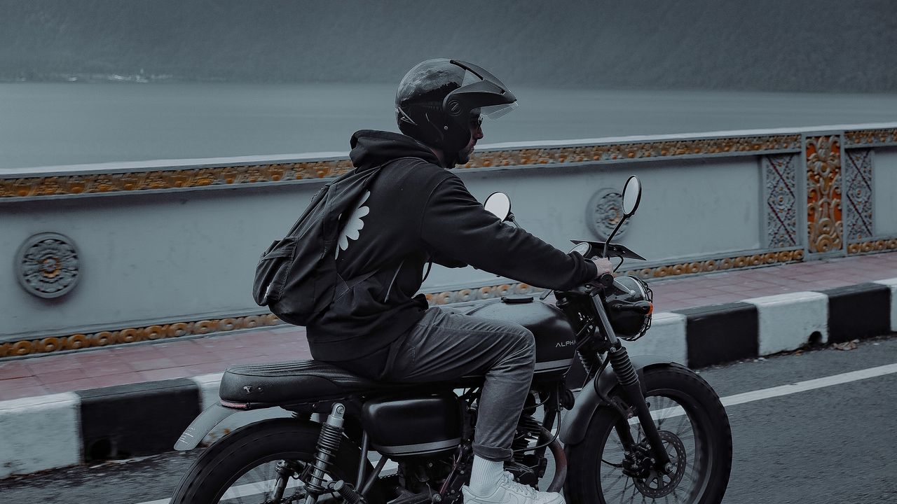 Wallpaper motorcycle, motorcyclist, road, speed