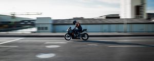 Preview wallpaper motorcycle, motorcyclist, speed, road