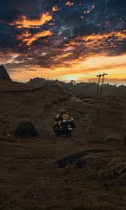 Preview wallpaper motorcycle, motorcyclist, travel, nature, moto