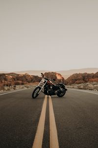 Preview wallpaper motorcycle, road, marking, asphalt