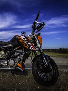 Preview wallpaper motorcycle, road, side view, asphalt