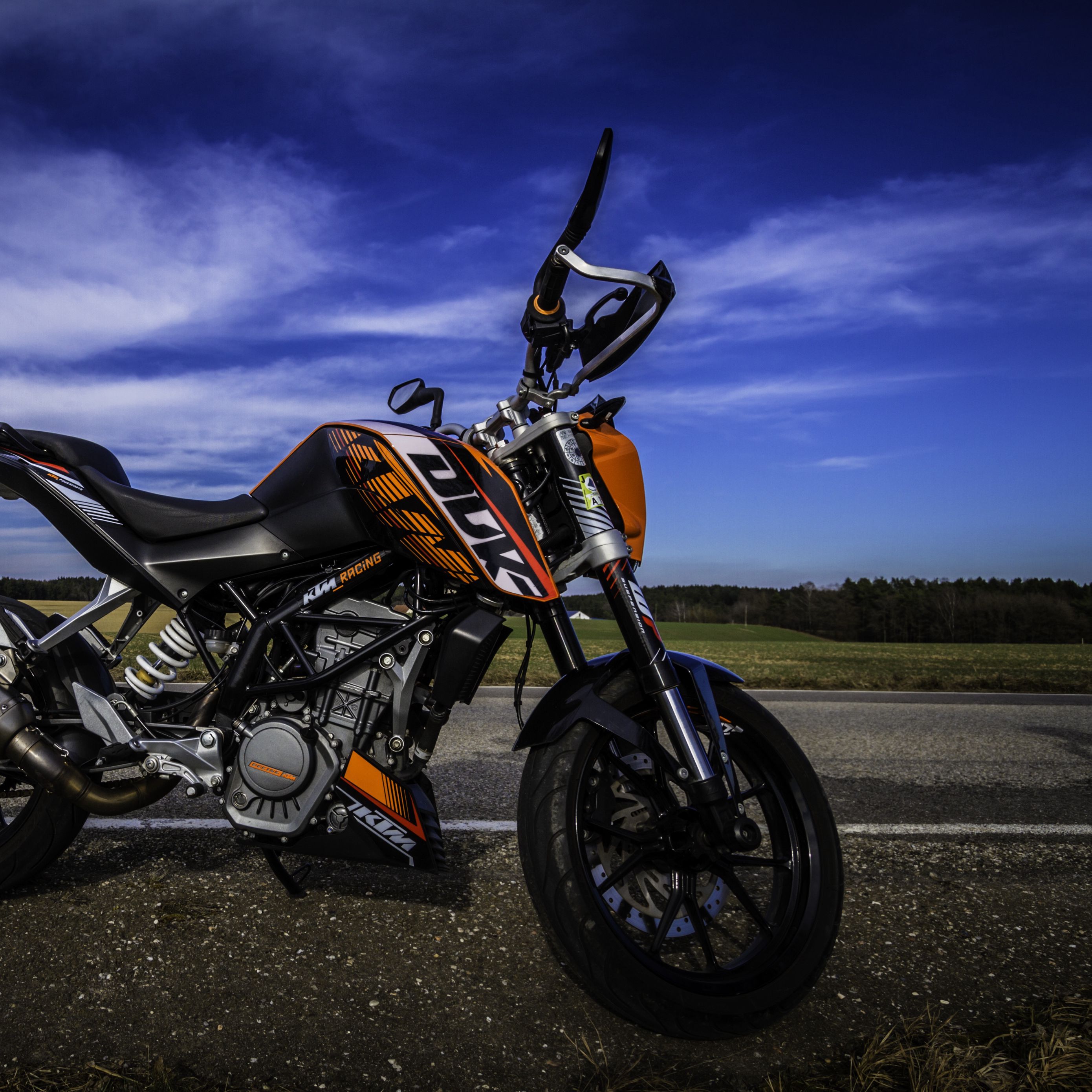 2780x2780 Wallpaper motorcycle, road, side view, asphalt