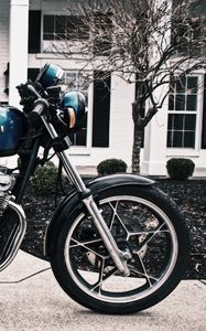 Preview wallpaper motorcycle, rudder, wheel, side view