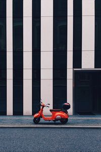 Preview wallpaper motorcycle, scooter, building, facade, strip