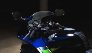 Preview wallpaper motorcycle, seat, steering wheel, speedometer