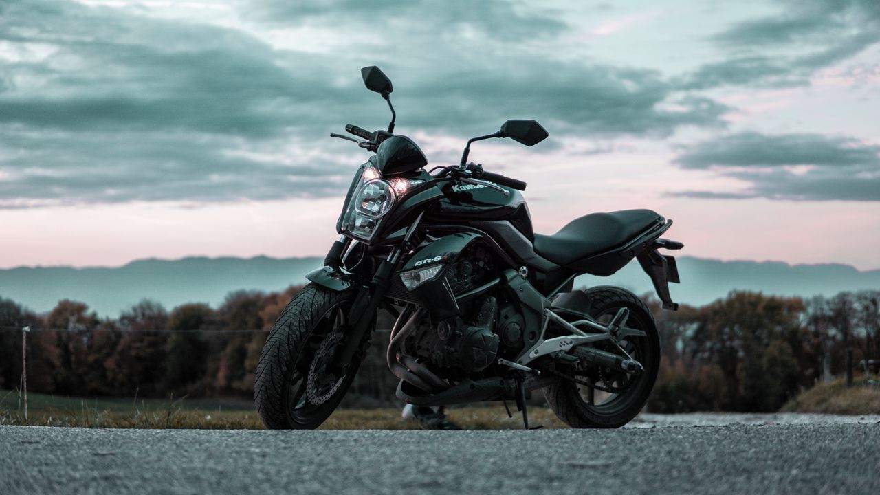 Wallpaper motorcycle, side view, road, asphalt