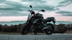 Preview wallpaper motorcycle, side view, road, asphalt