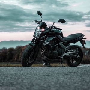 Preview wallpaper motorcycle, side view, road, asphalt
