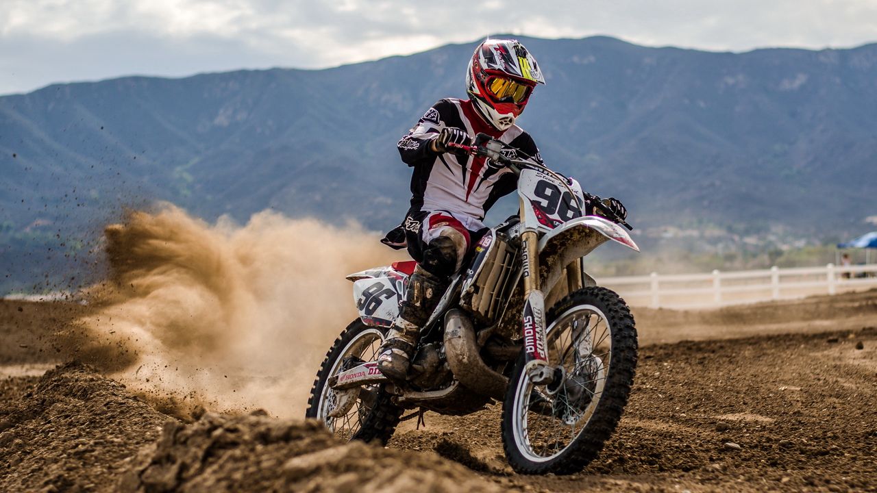 Wallpaper motorcycle, sports, race, dust