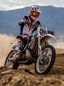 Preview wallpaper motorcycle, sports, race, dust