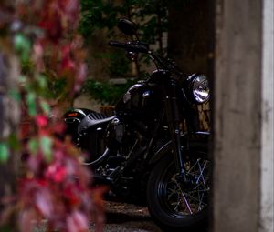 Preview wallpaper motorcycle, steering wheel, black