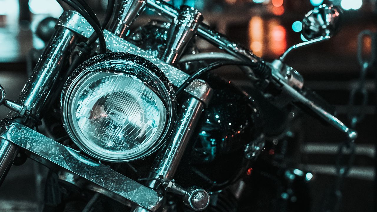 Wallpaper motorcycle, steering wheel, headlight, drops hd, picture, image