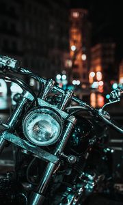Preview wallpaper motorcycle, steering wheel, headlight, drops