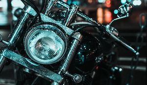 Preview wallpaper motorcycle, steering wheel, headlight, drops