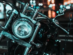 Preview wallpaper motorcycle, steering wheel, headlight, drops