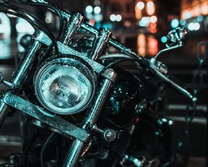 Preview wallpaper motorcycle, steering wheel, headlight, drops