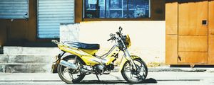 Preview wallpaper motorcycle, street, yellow
