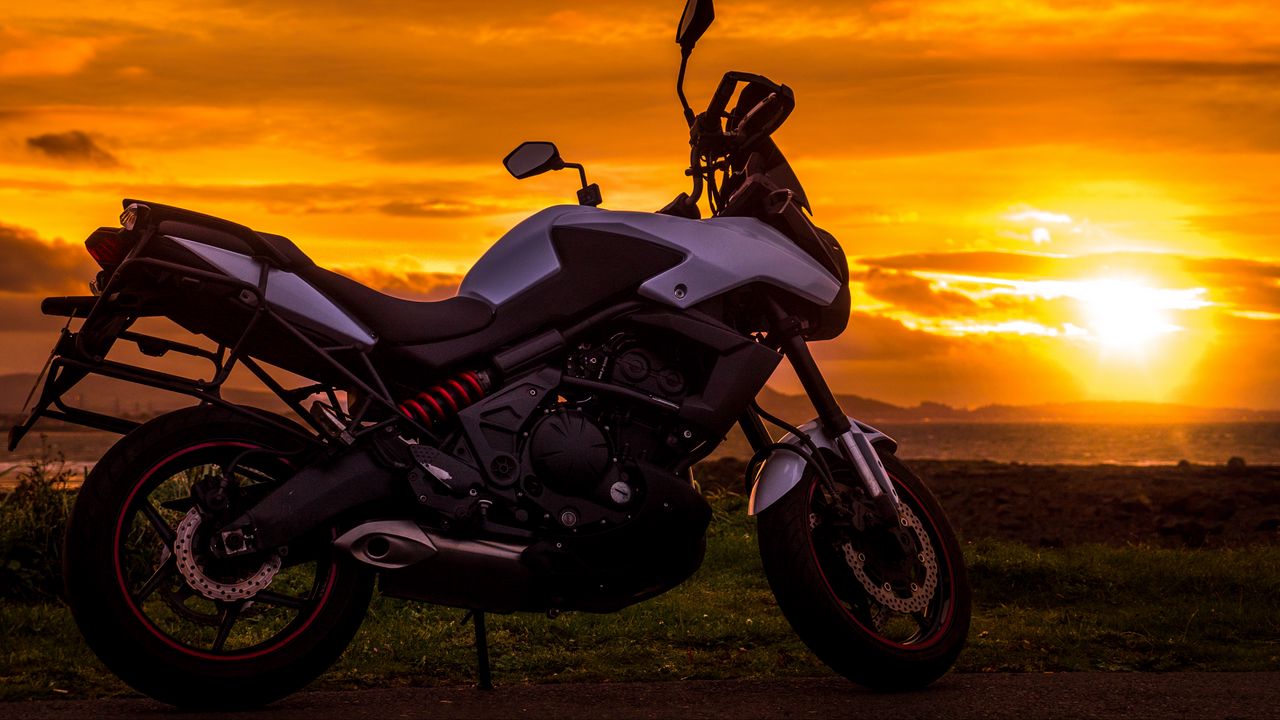 Wallpaper motorcycle, sunset, style